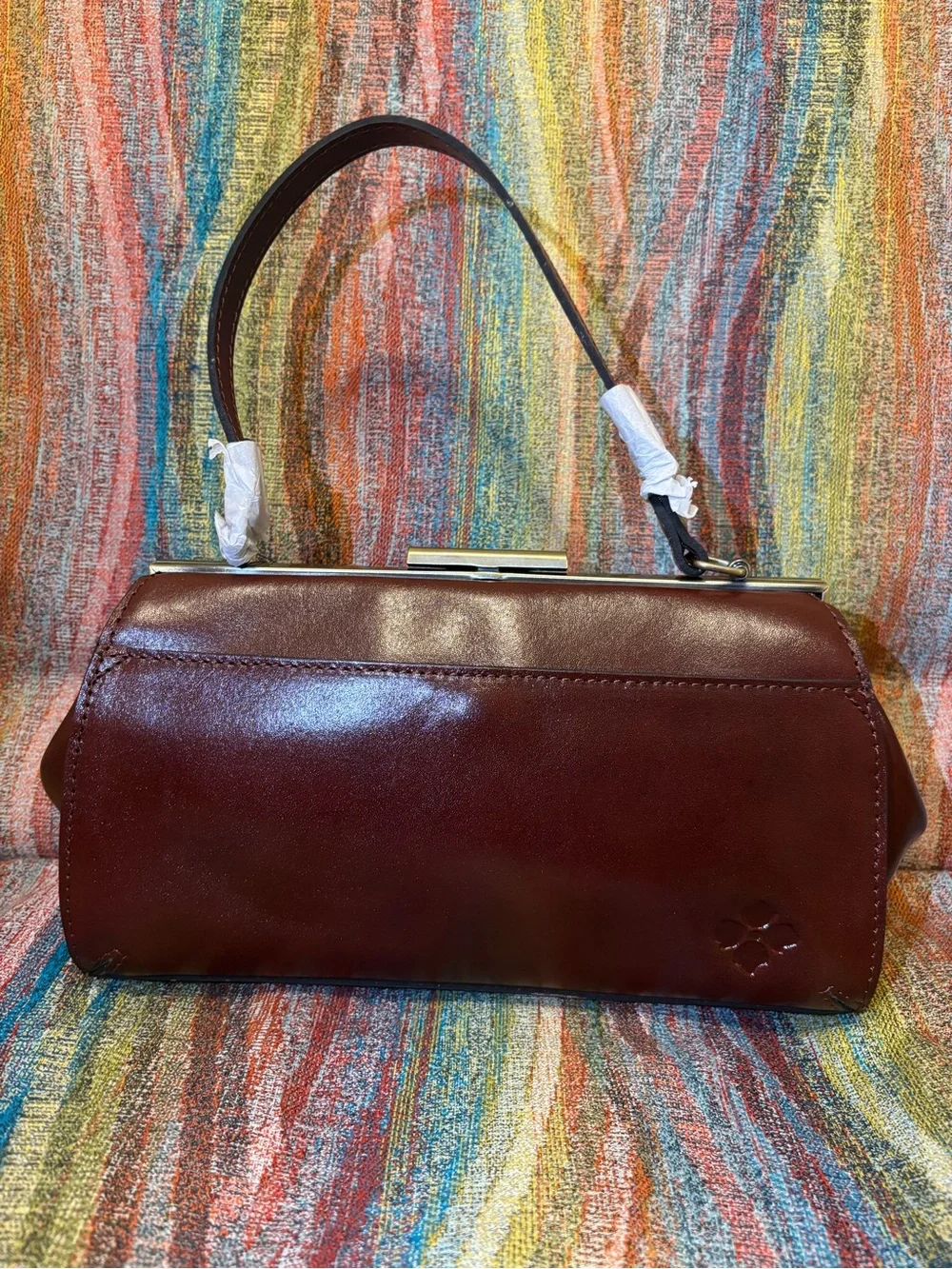 NWT Vintage Style Patricia Nash Tooled Floral Leather Top-Handle/Shoulder Bag